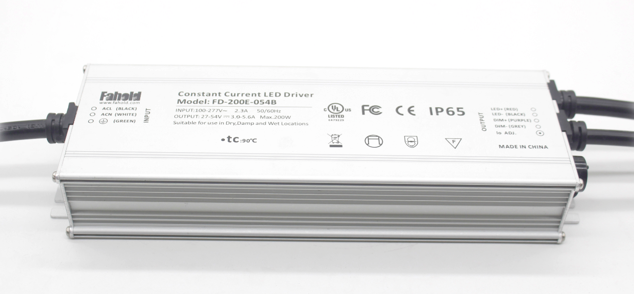 200W TUV CB CE UL FCC Certified LED Driver for LED Street Light and High Bay Lighting