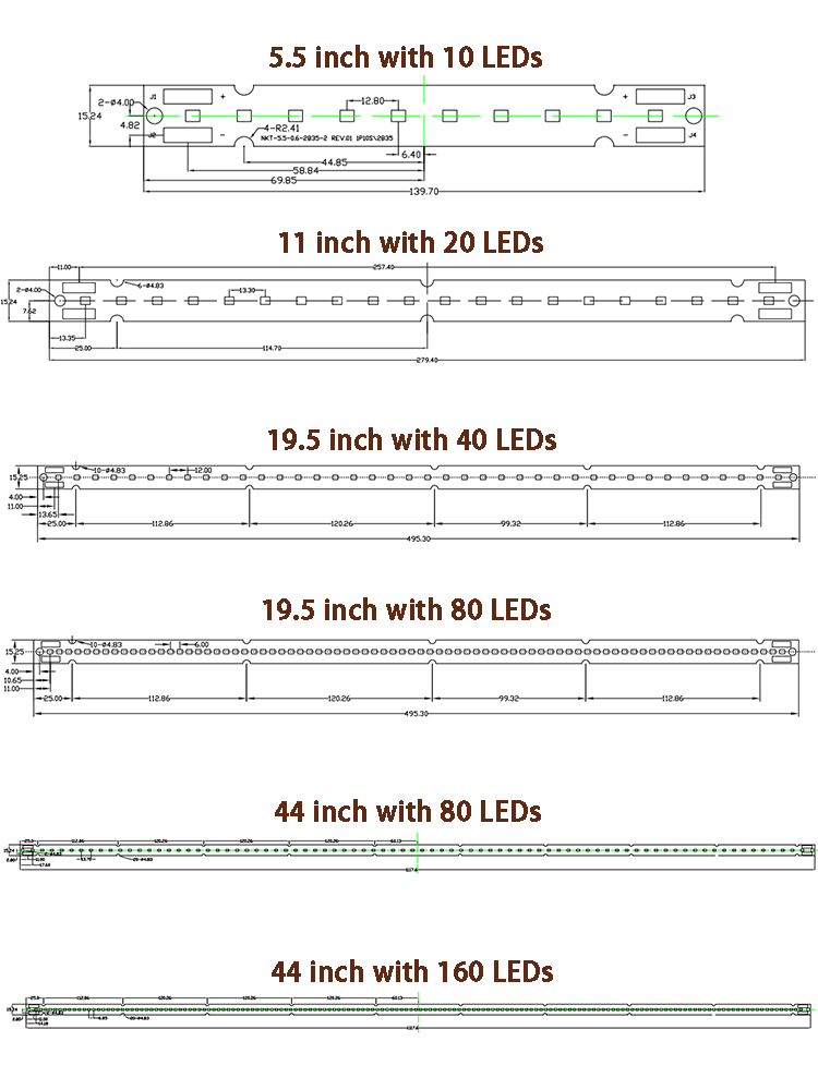 led aluminum light bar, led rigid light bar, led strip bar light