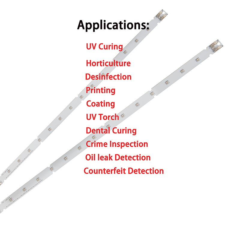 uva led light strip ultraviolet 3535 405nm UV strip PCB application